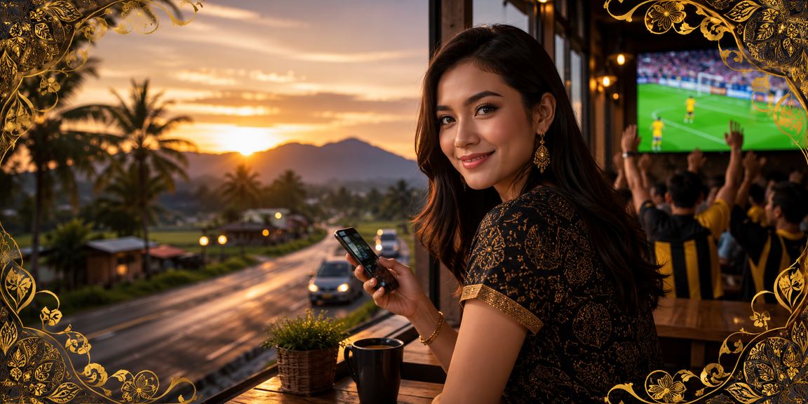 Pengguna Malaysia dalam pakaian batik menggunakan platform ds3 untuk hiburan dalam talian